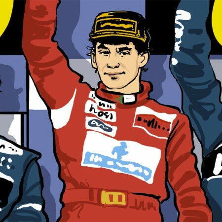 henry_the_podiumist_Illustrazione: Stéphane Manel. La fine della rivalità Senna/Prost. Gran Premio d’Australia 1993. 